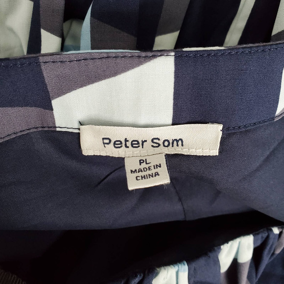 PETER SOM for ANTHROPOLOGIE • Blue Geometric Print Nikola Flounce Cami Sz PL - Picture 8 of 11